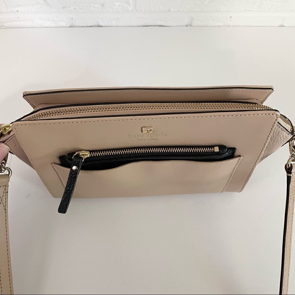 NWOT Kate Spade Adelia Beige Satchel Cowhide Crossbody - Picture 4 of 10